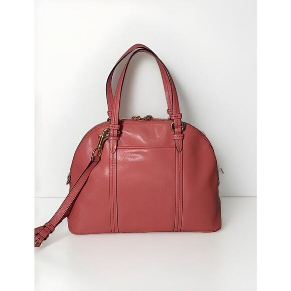 EUC COACH Coral Saffiano Peyton Cora Domed Crossbody Satchel Purse Bag Shoulder - Picture 2 of 9